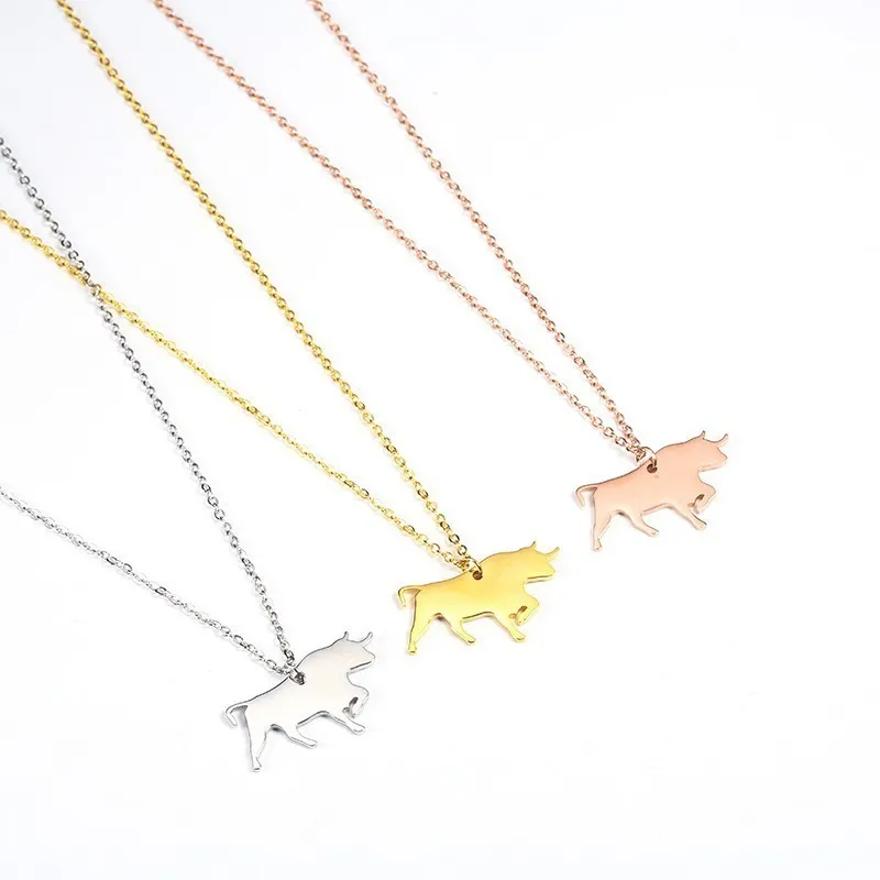 Stainless Steel Cow Necklace Cattle Jewelry Pet Faith Necklaces Farm Animal Pendant Bullfighter Lover Gift For Women Men | Украшения и