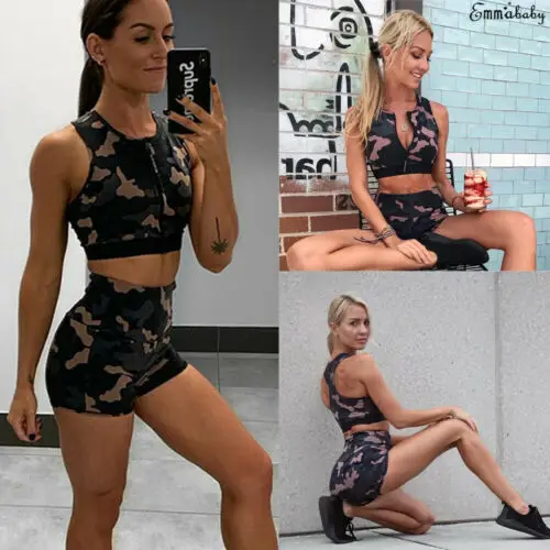 Новый Модный женский топ для занятий йогой и фитнесом + короткие штаны леггинсы