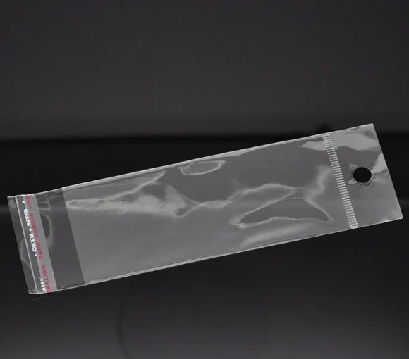 Clear Self Adhesive Seal Plastic Bags W/Hang Hole (Usable 11.5x5cm) 200PCs (B15237) | Украшения и аксессуары
