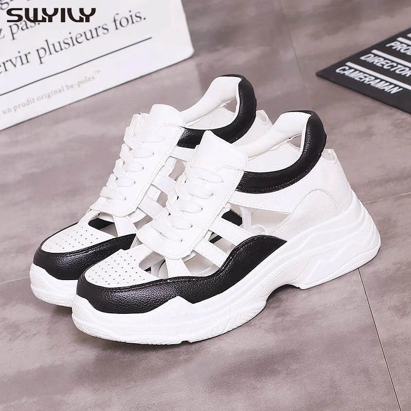 SWYIVY Chaussure PU обувь на платформе женские сандалии 2020 летние для женщин дышащая
