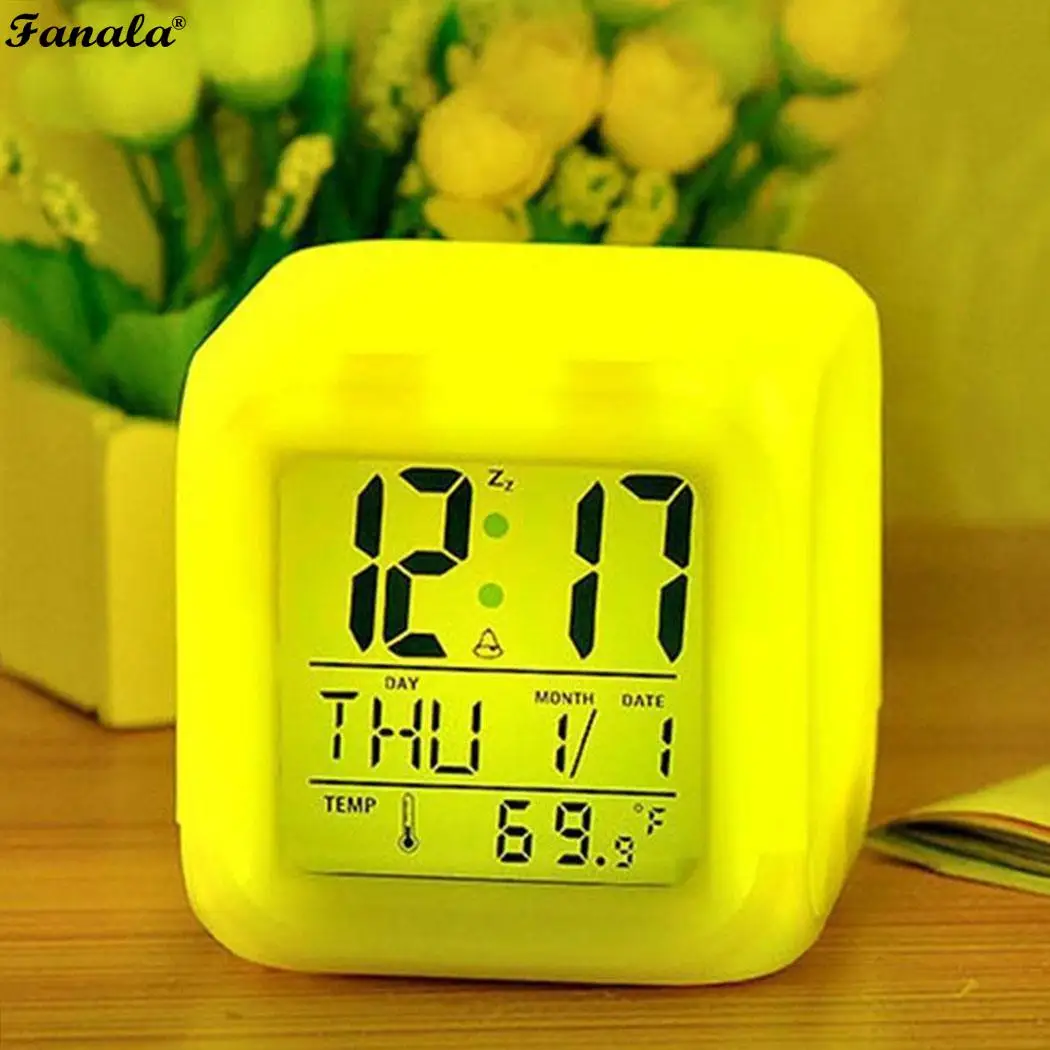 Home Office Square Shape Desk Table Study office bedroom living room Thermometer Luminous Alarm Clock | Дом и сад