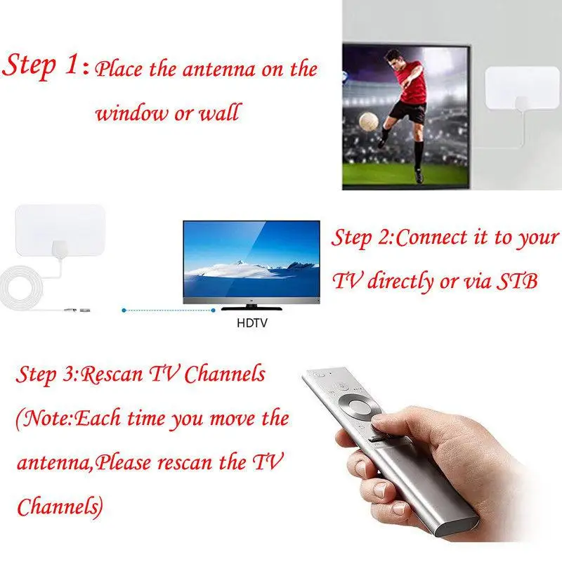 BEESCLOVER плоский домашний HD усилитель сигнала цифровая ТВ антенна 1080P Skylink 4K