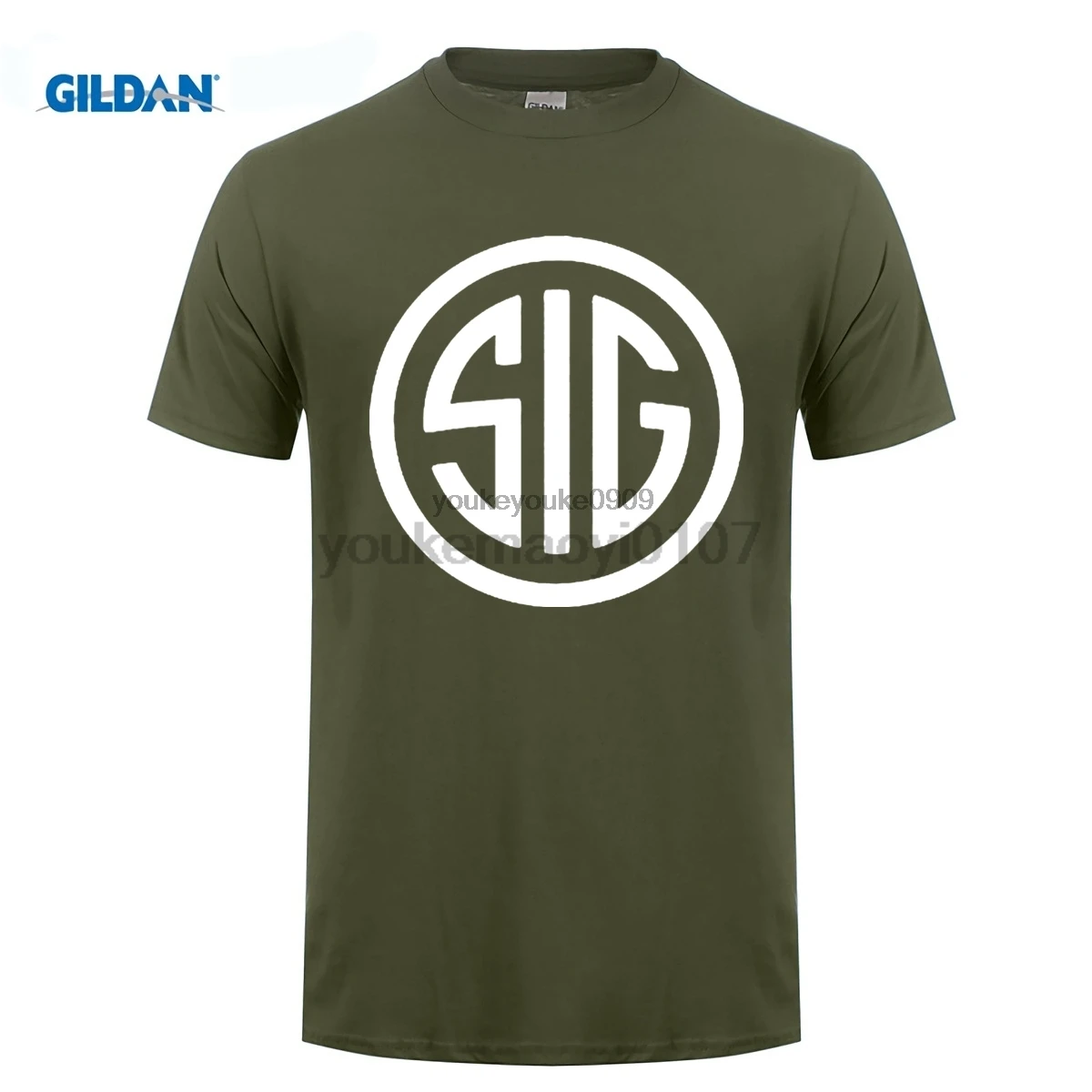 GILDAN Футболка с принтом и круглым вырезом короткие мужские футболки Sig Sauer