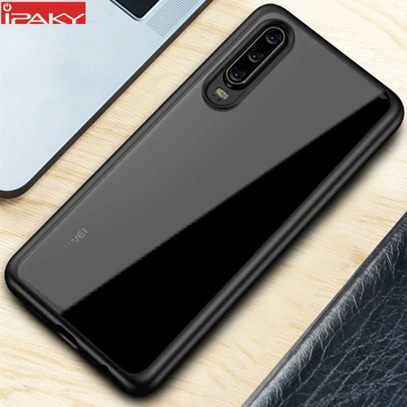 

for Huawei P30 Case IPAKY P30 Pro Case Transparent Impact Resistant TPU+PC Hybrid Shockproof Shell for Huawei P30 Pro Case