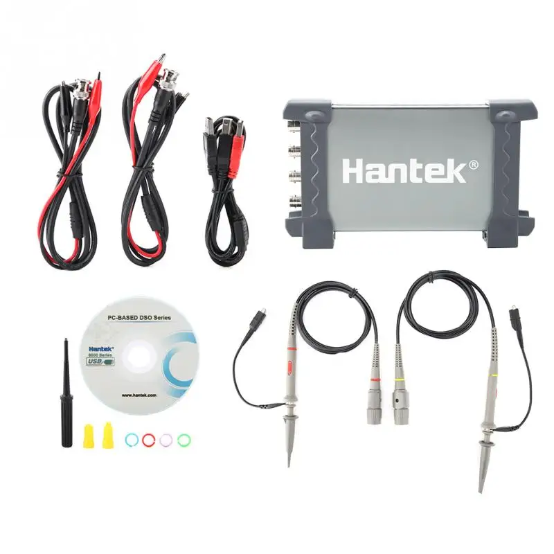 

Hantek Многофункциональный цифровой USB осциллограф портативный 6104BC PC USB2.0 цифровой осциллограф 4CH 100 МГц 1GSa/s 64K