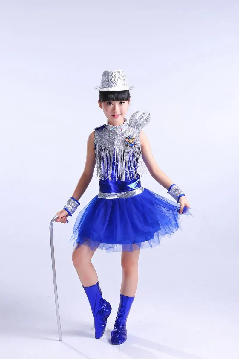 New Sequined Jazz Dance Clothing Hip Hop Suit for Children Costumes Boys and Girls Rave Festival Outfit | Тематическая одежда и