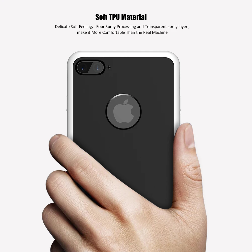 Мягкий силиконовый чехол KISSCASE 360 градусов для iPhone 6 6s 7 Plus однотонный защитный
