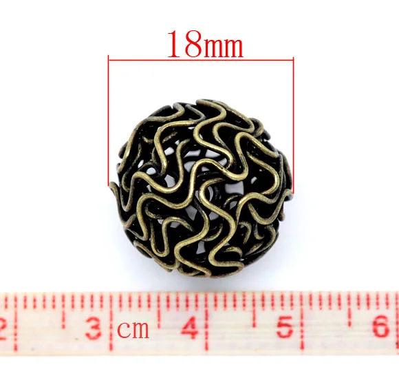 DoreenBeads 20 бронзовых тонов полые круглые бусины 18 мм (B10324) yiwu|jewelry rabbit|jewelry crossjewelry