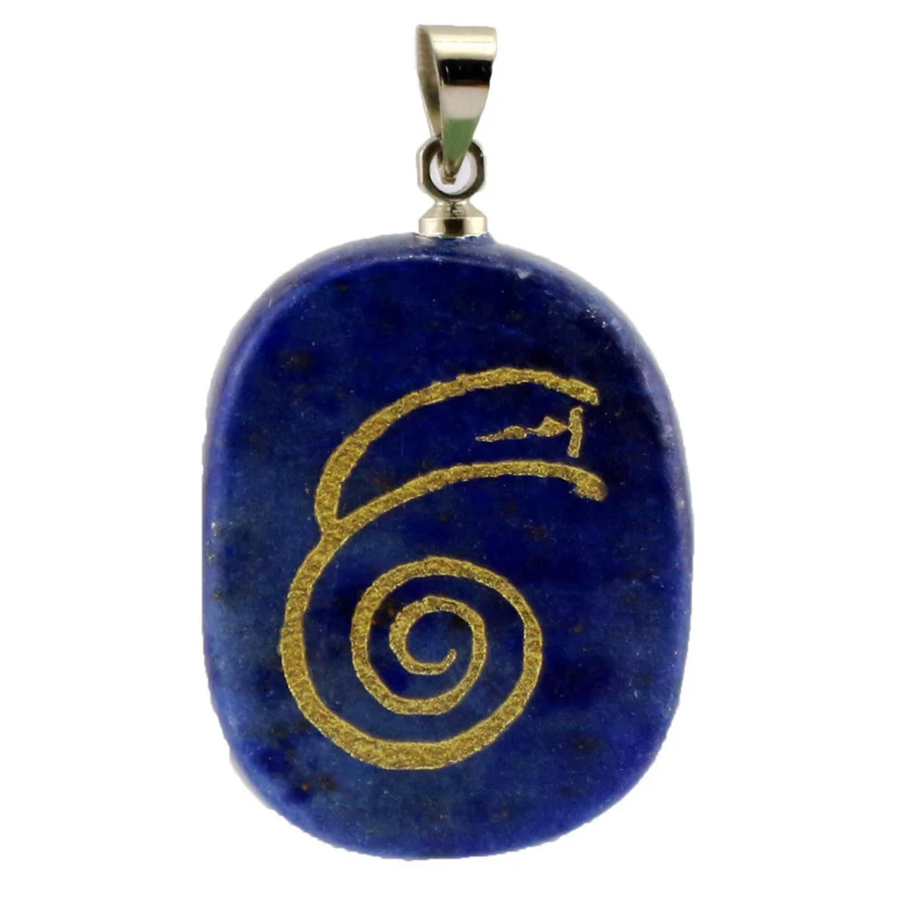 Religion Elliptical Piece Reiki DAI KO MYO Symbol Healing Stone Energy Pendant Creative Natural Crystal | Ожерелья и подвески