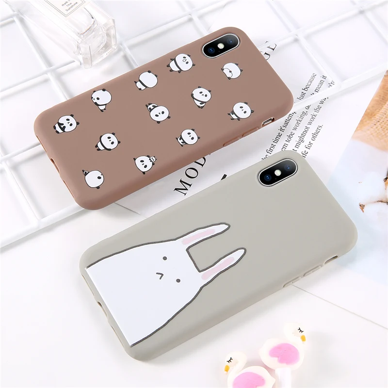 Lovebay Телефон чехол для iPhone 6 6s 7 8 Plus X XR XS Max Модный милый мультфильм Медведь Кролик