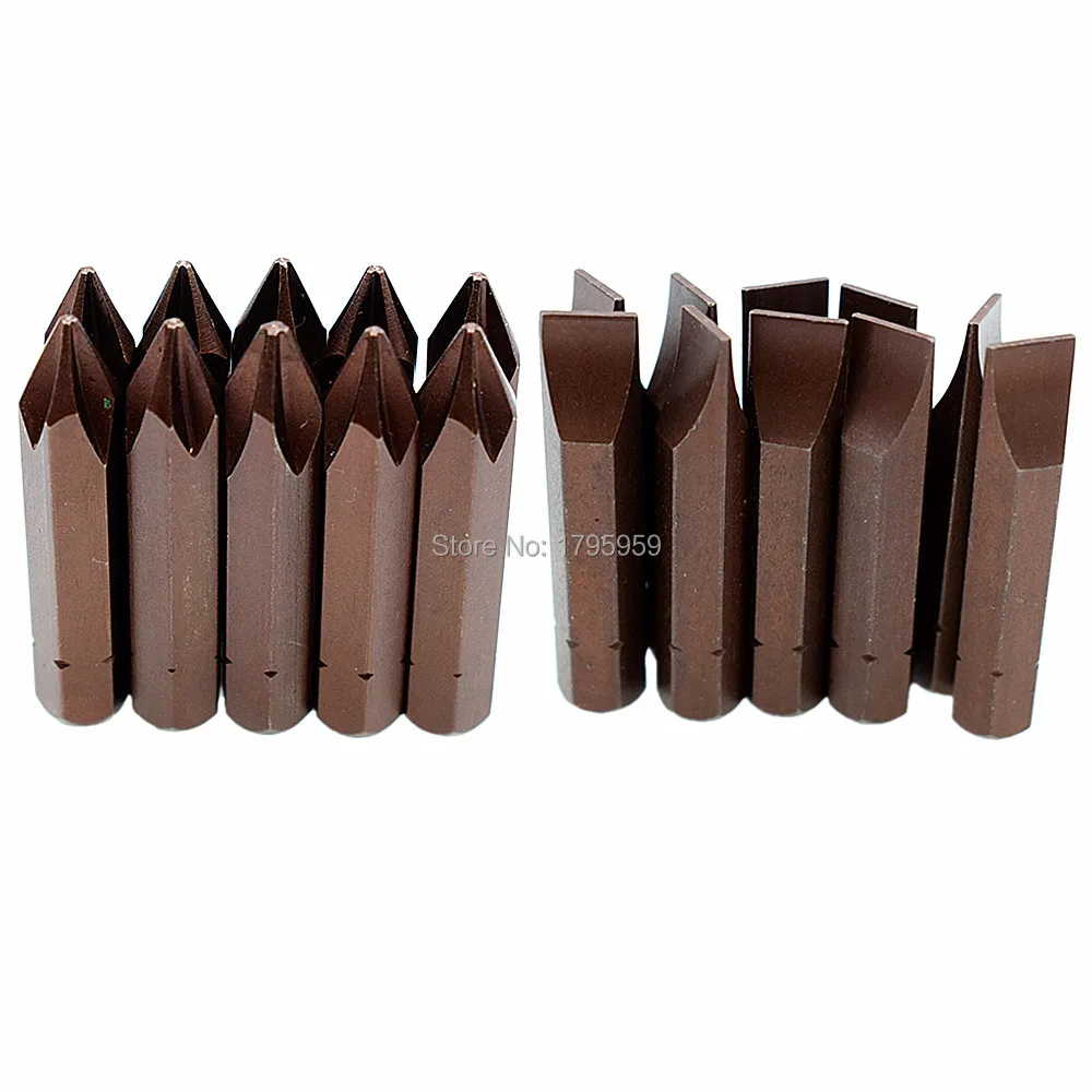 

10pcs Impact Screw Driver Phillips Slotted Bits Tools 40mm Long 8mm Hex Shank Magnetic Top Screwdriver Bit Set PH1 PH2 PH3 SL9