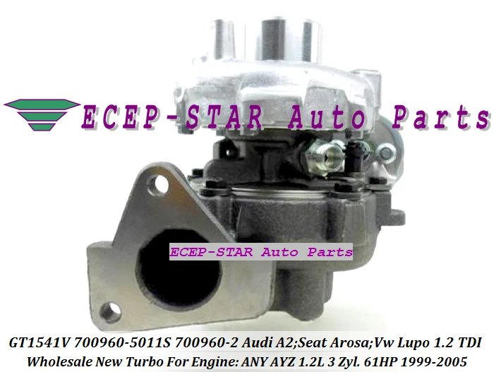 Турбокомпрессор GT1541V 700960-5011S 700960 045145701A для Audi A2 Seat Arosa 01 Volkswagen VW Lupo 1.2L любой AYZ 61HP |