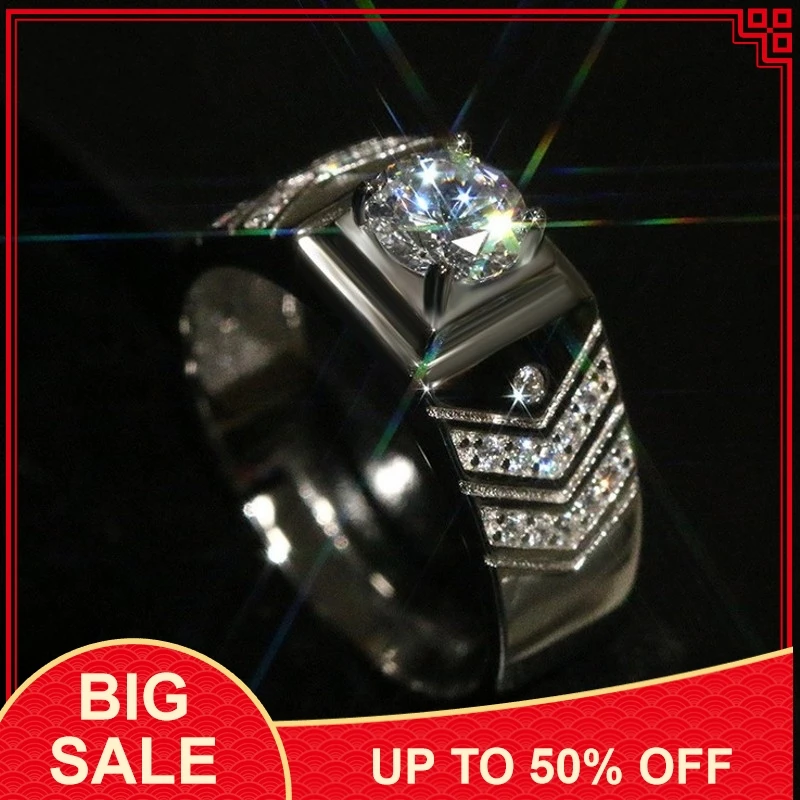 Хит продаж мужские брендовые дизайнерские ювелирные изделия 2ct 5A камень циркон AAA