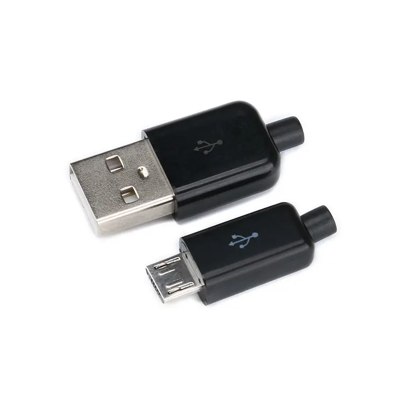 10 шт./лот 5 контактный разъем Micro USB штекер черный/белый сварочный кабель для
