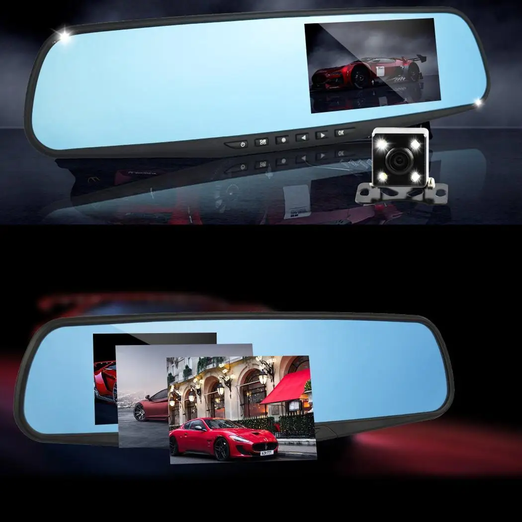 4 3 ''Автомобильный видеорегистратор HD 1080P WDR камера для приборной панели