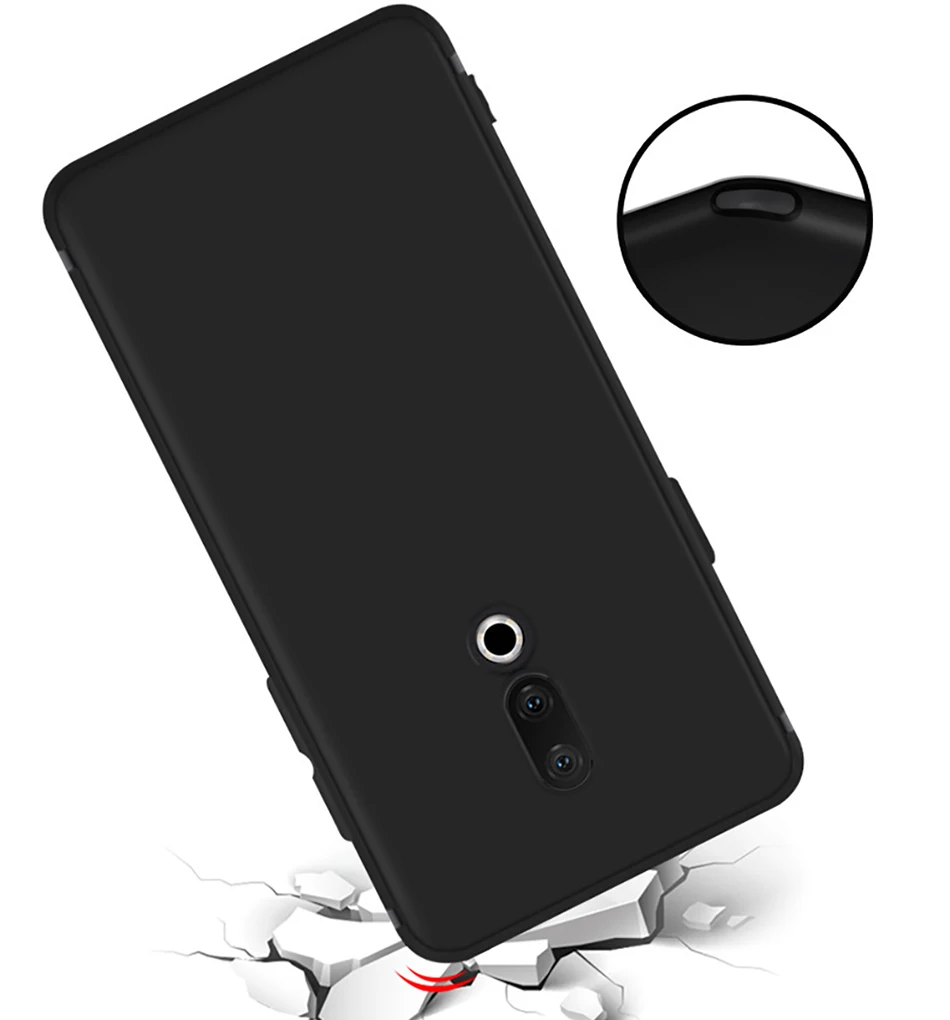 Чехол-накладка для Meizu 15 / Plus Lite M15 ТПУ мягкий черный матовый противоударный |