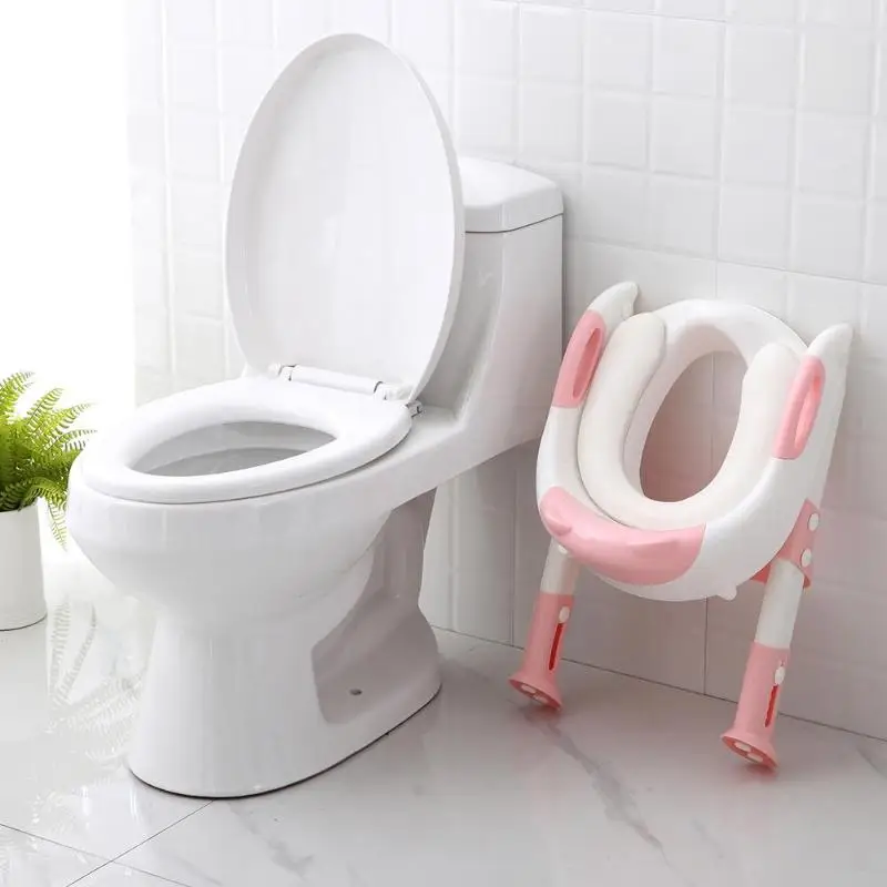 

Baby Toddlers Potty Training Seat Children's Potty Baby Toilet Seat With Adjustable Ladder Infant Toilet Training Folding Seat
