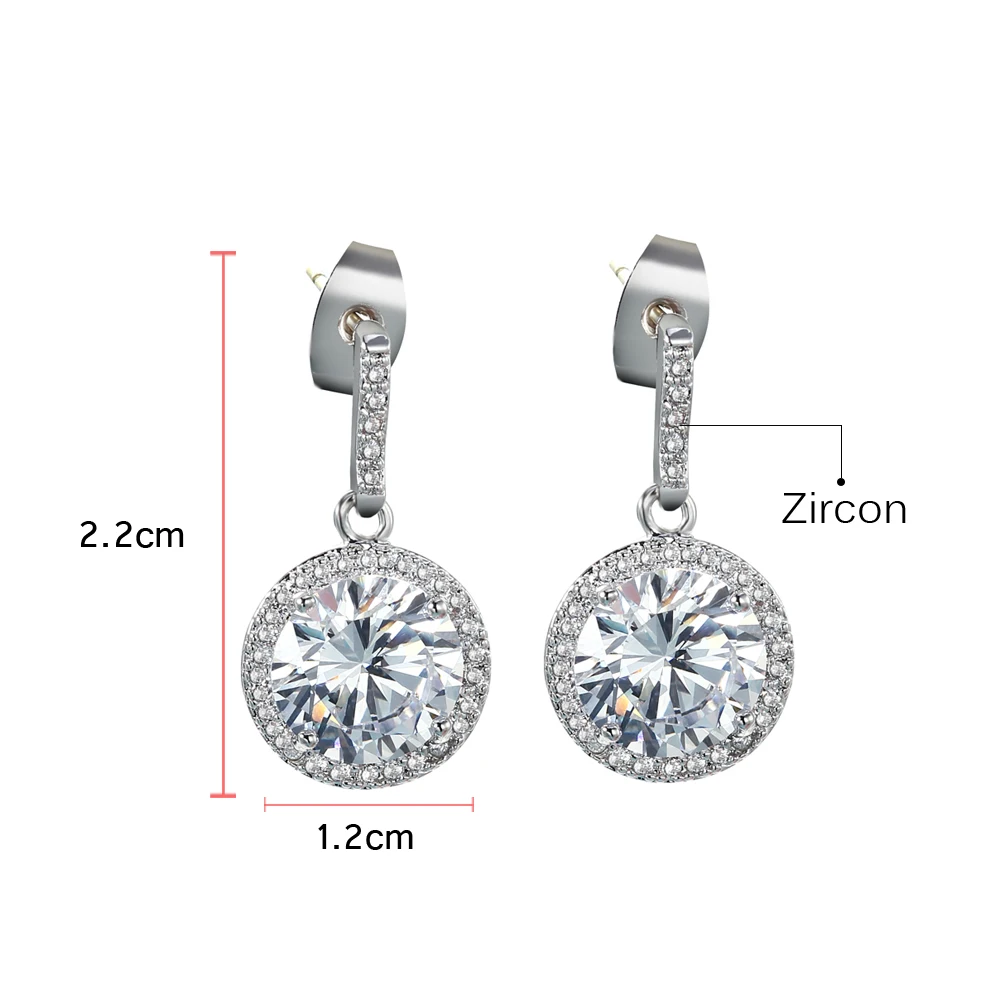 Women Dangle Drop Earrings with Full AAA + Cubic Zirconia Zircon Wedding Gift New Fashion Luxury Brand Design | Украшения и
