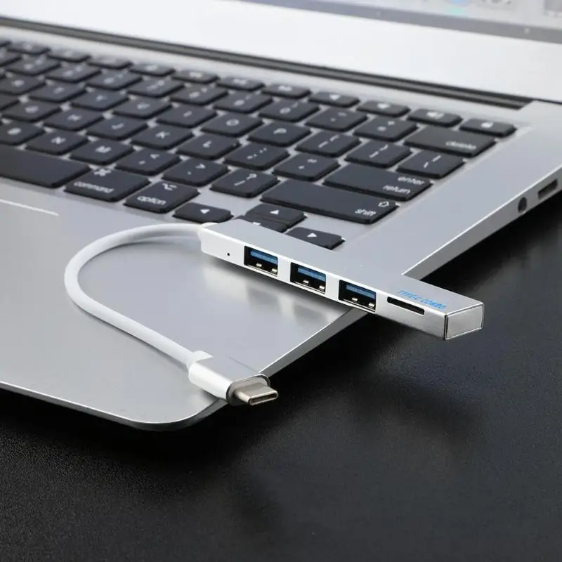 Мини тип c до 3 порта USB2.0 концентратор OTG адаптер ж/TF кард ридер для Macbook|USB-хабы| |