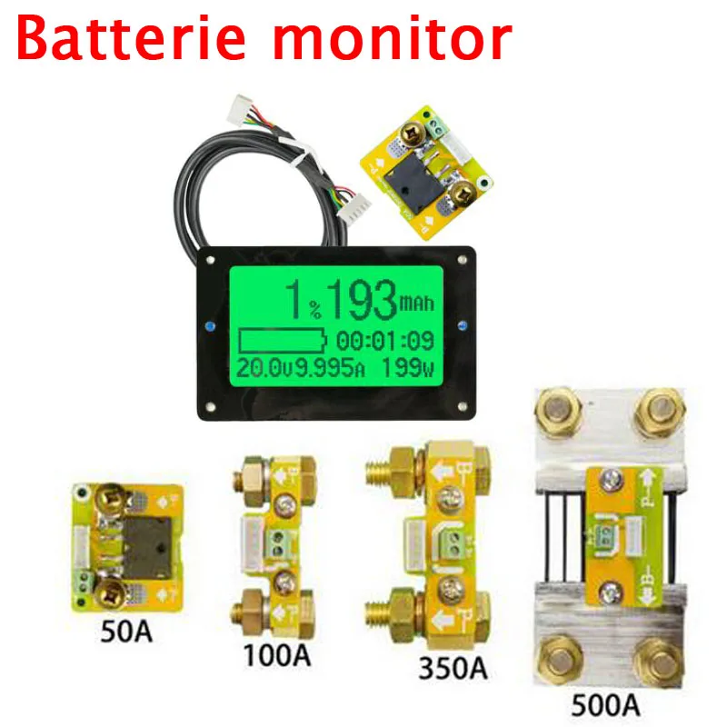 lithium Battery monitor Indicator DC 120V 100A 350A 500A Voltage Current Capacity power Coulomb meter LiFePO4 Li-ion / Lead Acid |