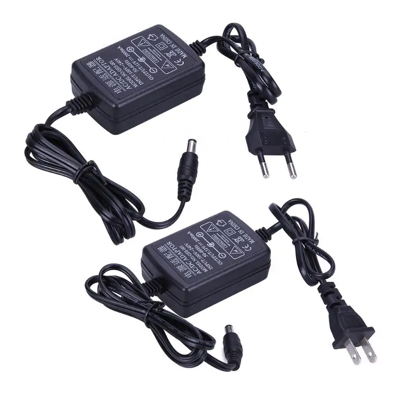 AC в DC адаптер питания 12 V 2A двойной кабель конвертер Универсальный 5.5x2.1 2 5