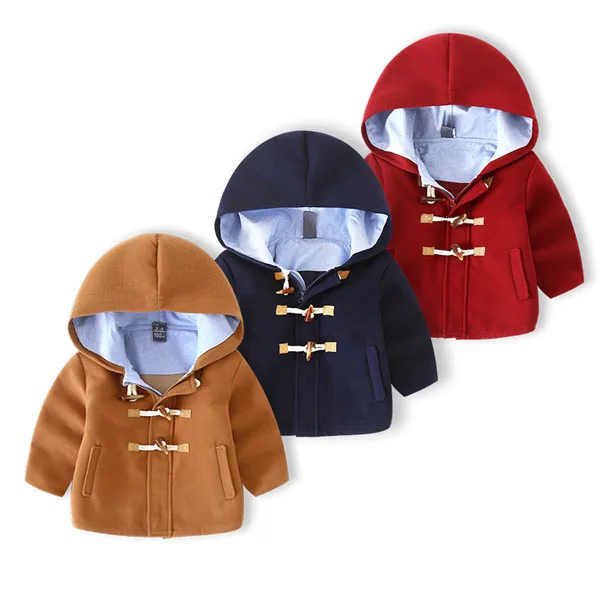 

Boy's woolen coat children's windbreaker fashion buckles