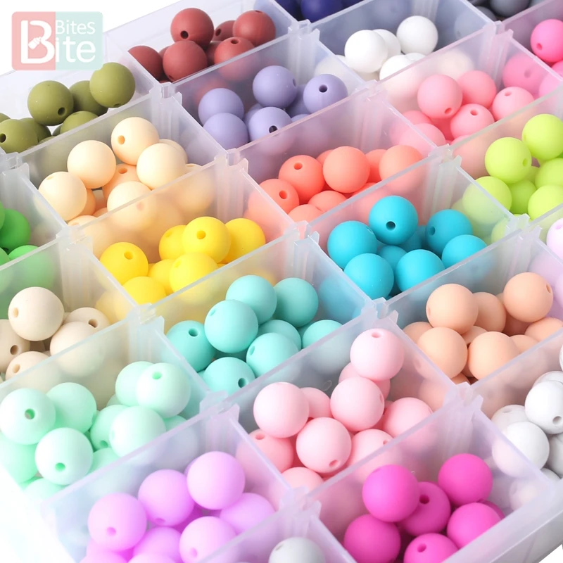 Mordedura de silicona para morder, cuentas redondas de 12mm para dentici&oacute;n, DIY para cadena de chupete, art&iacute;culos para beb&eacute;, mordedor de silicona de grado alimenticio para beb&eacute;, 30 Uds.-0