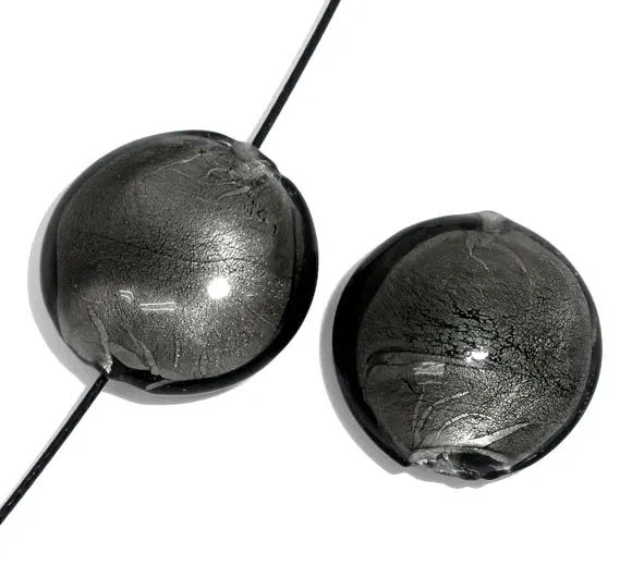 DoreenBeads 10 Плоские Круглые фольгированные стеклянные бусины Lampwork Spacer 26 мм (B07043)
