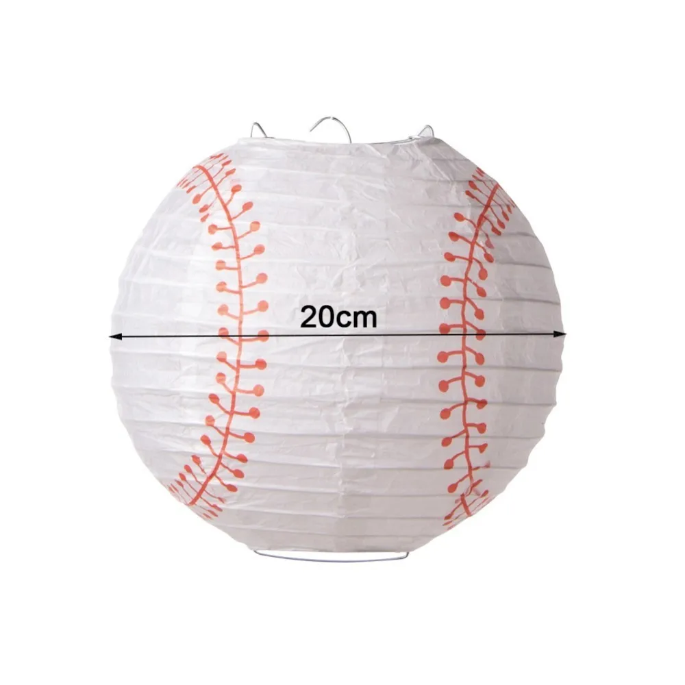 Pack Of 3pc 20cm 8'' Baseball Shape Hanging Paper Lantern For Sports Theme Fans Party Birthday Home Decoration | Дом и сад