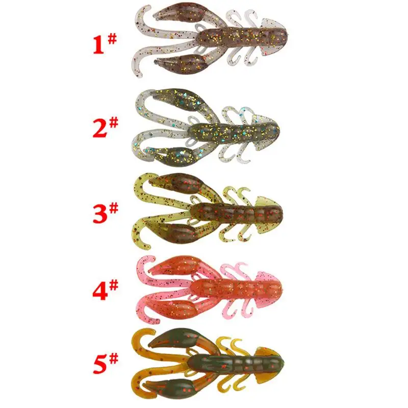 Buy 5 Pack Fishy Smell Rolling Shrimp Fake Lobster Lure Soft Bait Bionic Worm Bass False Fishing on