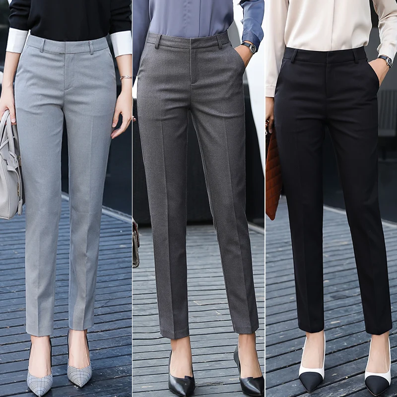 Женские Костюмные брюки со средней талией повседневные рабочие офисные