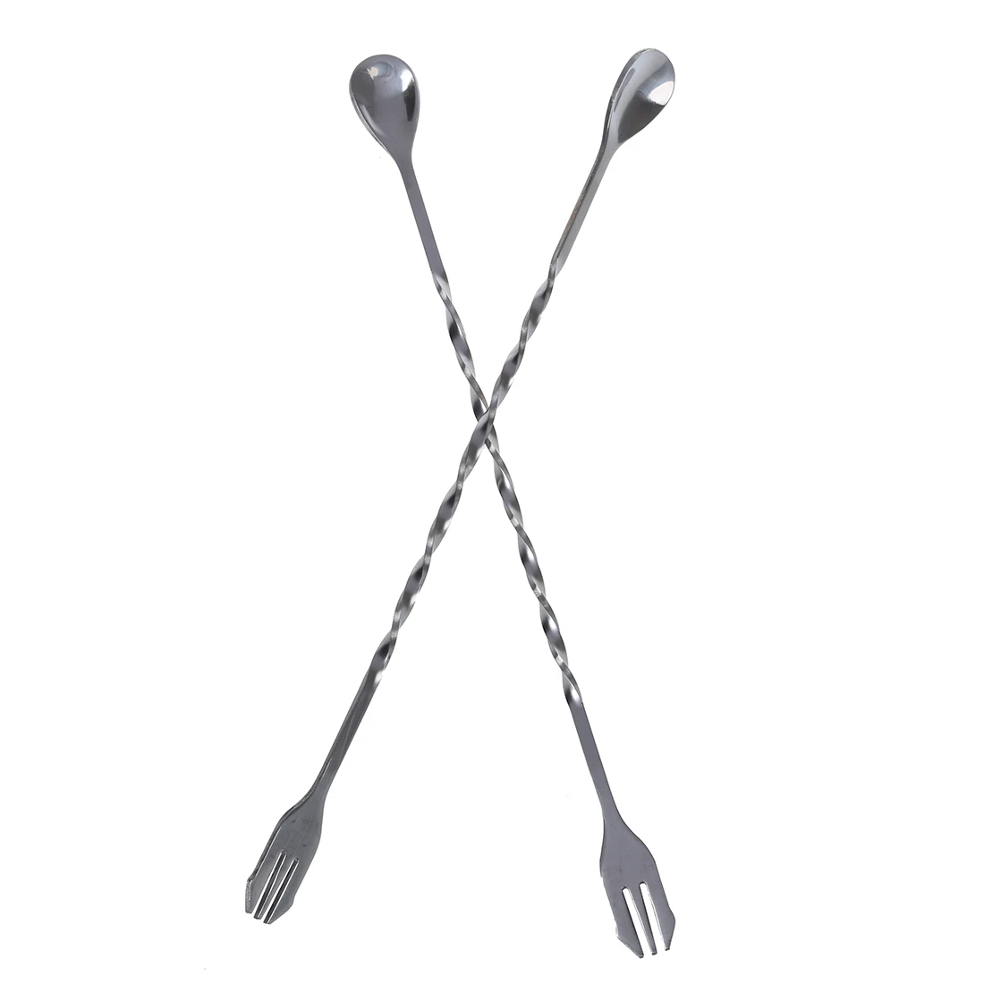 New 2pcs Новая нержавеющая сталь бар Коктейльная Витая Ложка для перемешивания