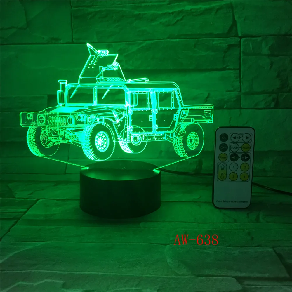 3D Vision 7 Colors Changing Car Light Fixtures Led Home Lighting Desk Lamp Bedroom Sleep Decor Vehicle NightLight Gift AW-638 | Лампы и