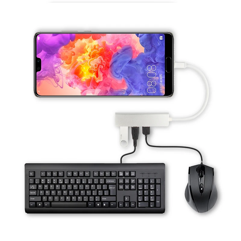 5-в-1 Type-C концентратор из алюминиевого сплава USB-C адаптер USB 3 0 порт SD/TF кардридер