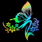 Цветы и бабочки, автомобильные наклейки для стен, дома, стекла, окна, двери, ноутбука, автомобиля, грузовика, бампера, виниловые наклейки