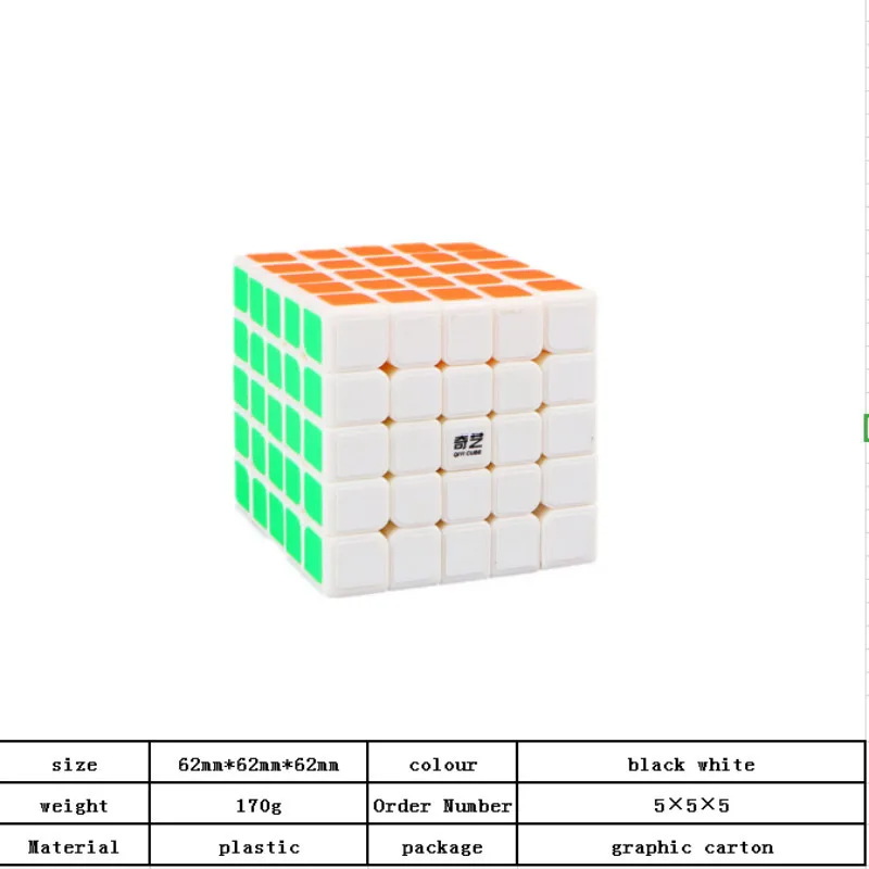 Нео Куб 5x5x5 Cubo Magico Qiyi Qizheng S волшебный куб 5x5 Stickerless Qizhengs кубический антистресс 62 мм