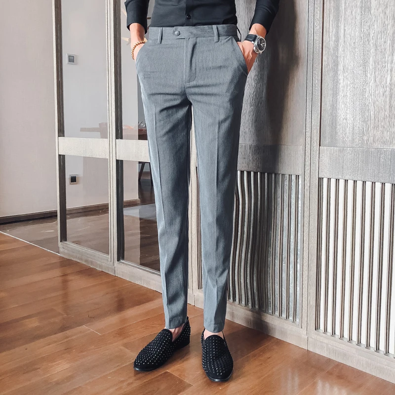Pantalon мужской костюм для выпускного вечера 2019 в полоску брюки мужские формальные