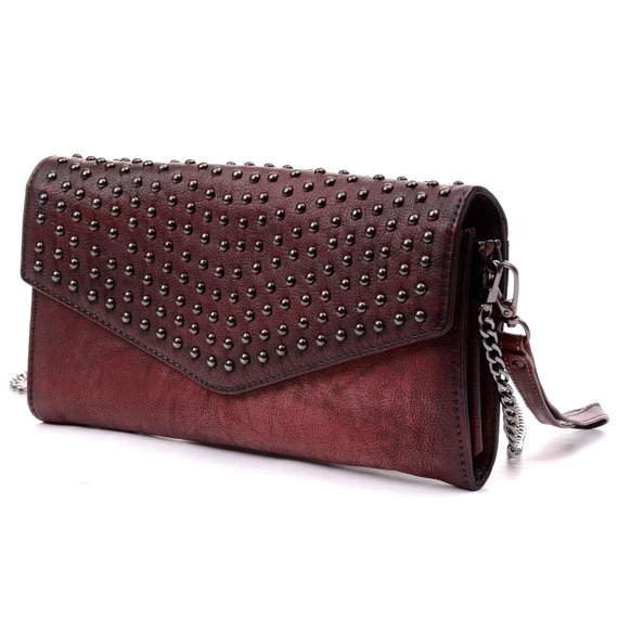 Red Leather Studded Purse |
