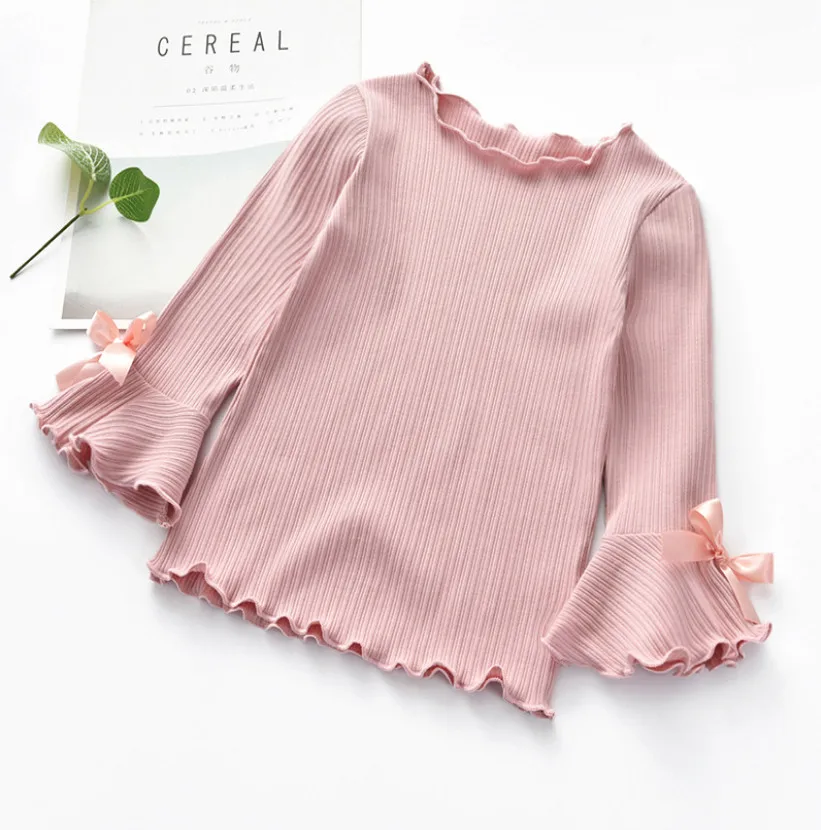 Новинка сезон весна осень зима рубашка для девочек детская розовая с длинными