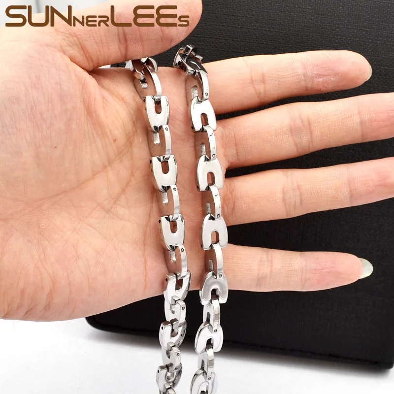 SUNNERLEES модные ювелирные изделия ожерелье из нержавеющей стали 316L 10 мм