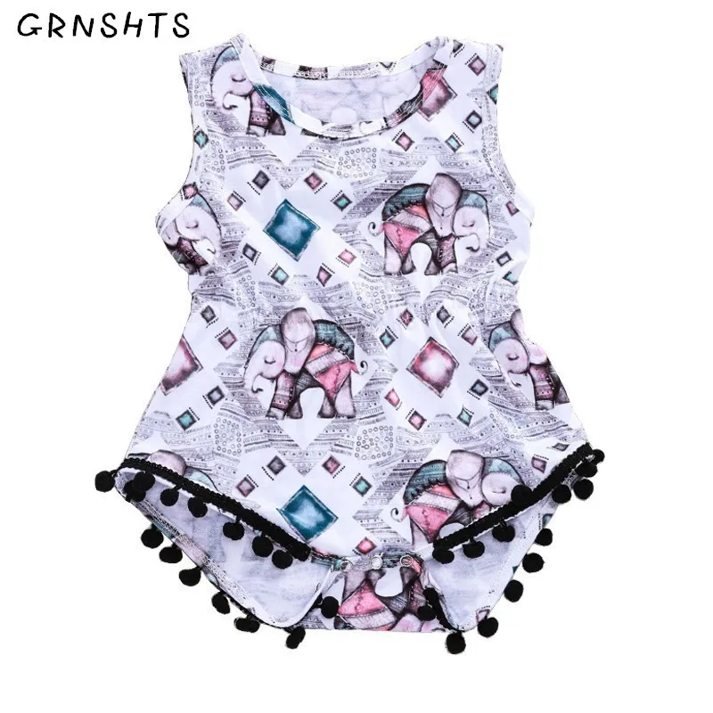 Новые для маленьких девочек кисточкой детский летний комбинезон s Цветочный