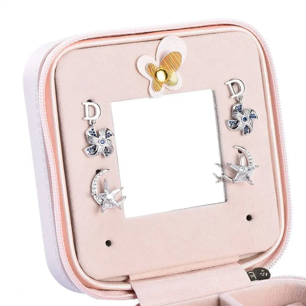 Portable PU Leather Jewelry Box For Women Earring Holder Necklace Organizer Case | Украшения и аксессуары