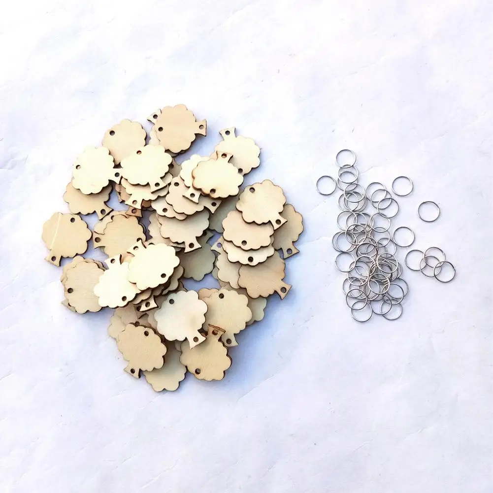 Adeeing 50 шт кусочки дерева + железные петли для напоминания DIY аксессуары календарей