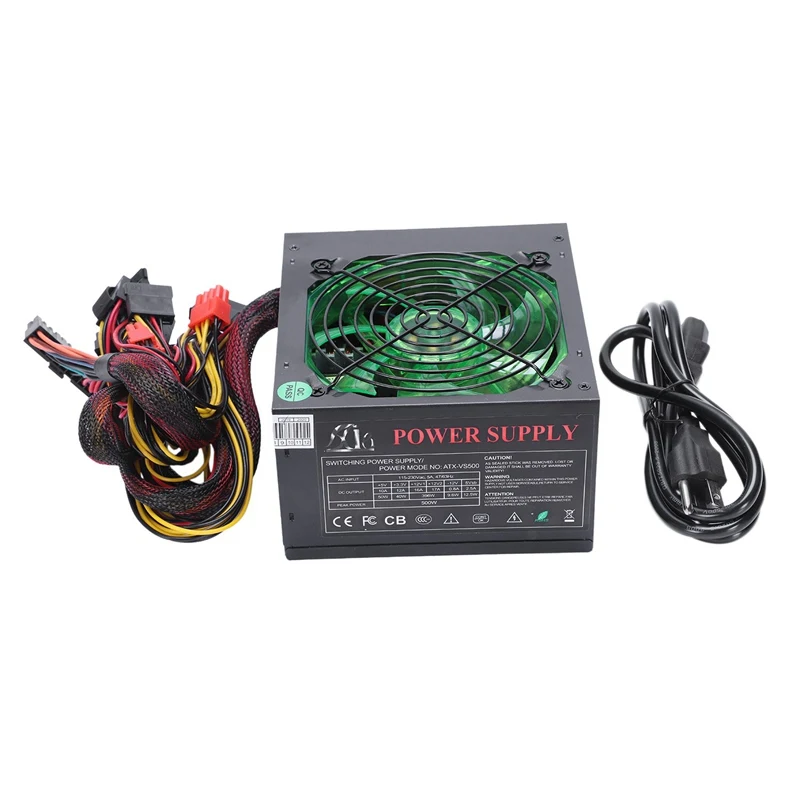 170-260V Max 500W Power Supply Psu 12Cm Pfc Silent Fan 24Pin 12V Pc Computer Sata Gaming For Intel Amd Com |