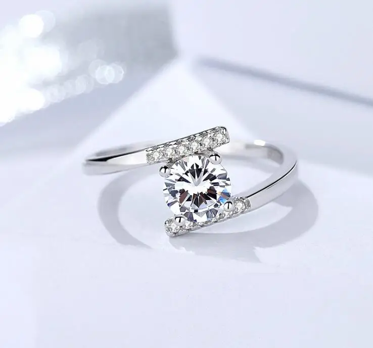 Женское и мужское кольцо из серебра 925 пробы с кристаллами|Обручальные кольца| |