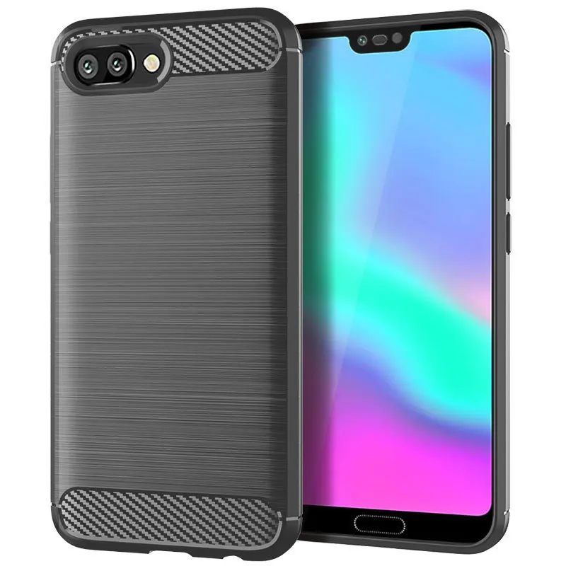 Чехол с полным покрытием для huawei honor 10 противоударный черный мягкий силиконовый