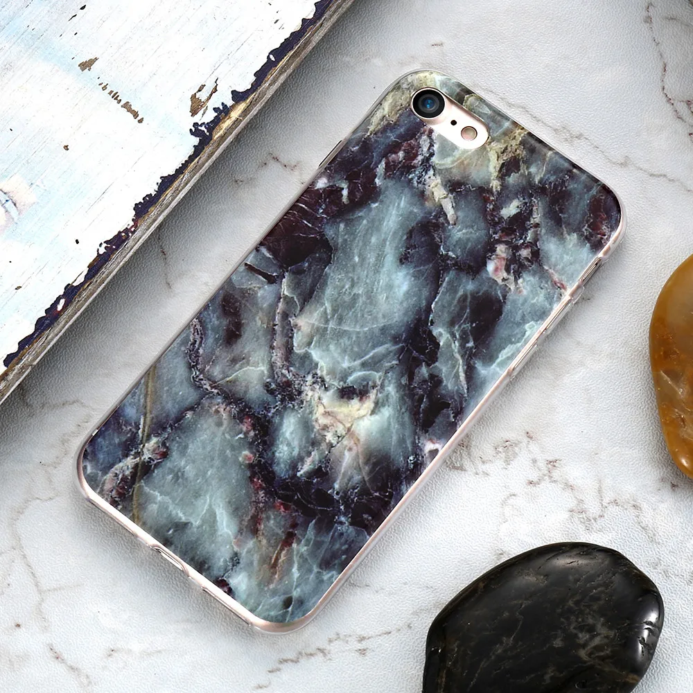 Чехол KISSCASE с мраморным лицевым покрытием для iPhone 6 6S 7 8 Plus 5S 5 SE Мягкий силиконовый