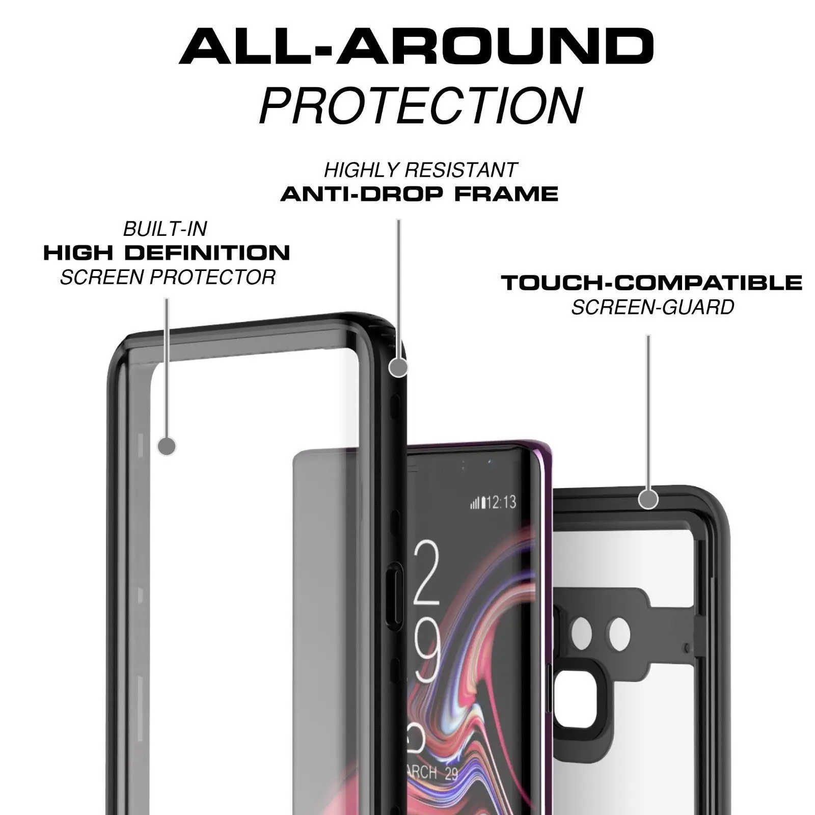 Чехол для Samsung S9 водонепроницаемый чехол Galaxy Note 9 8 Plus Ультратонкий со встроенной