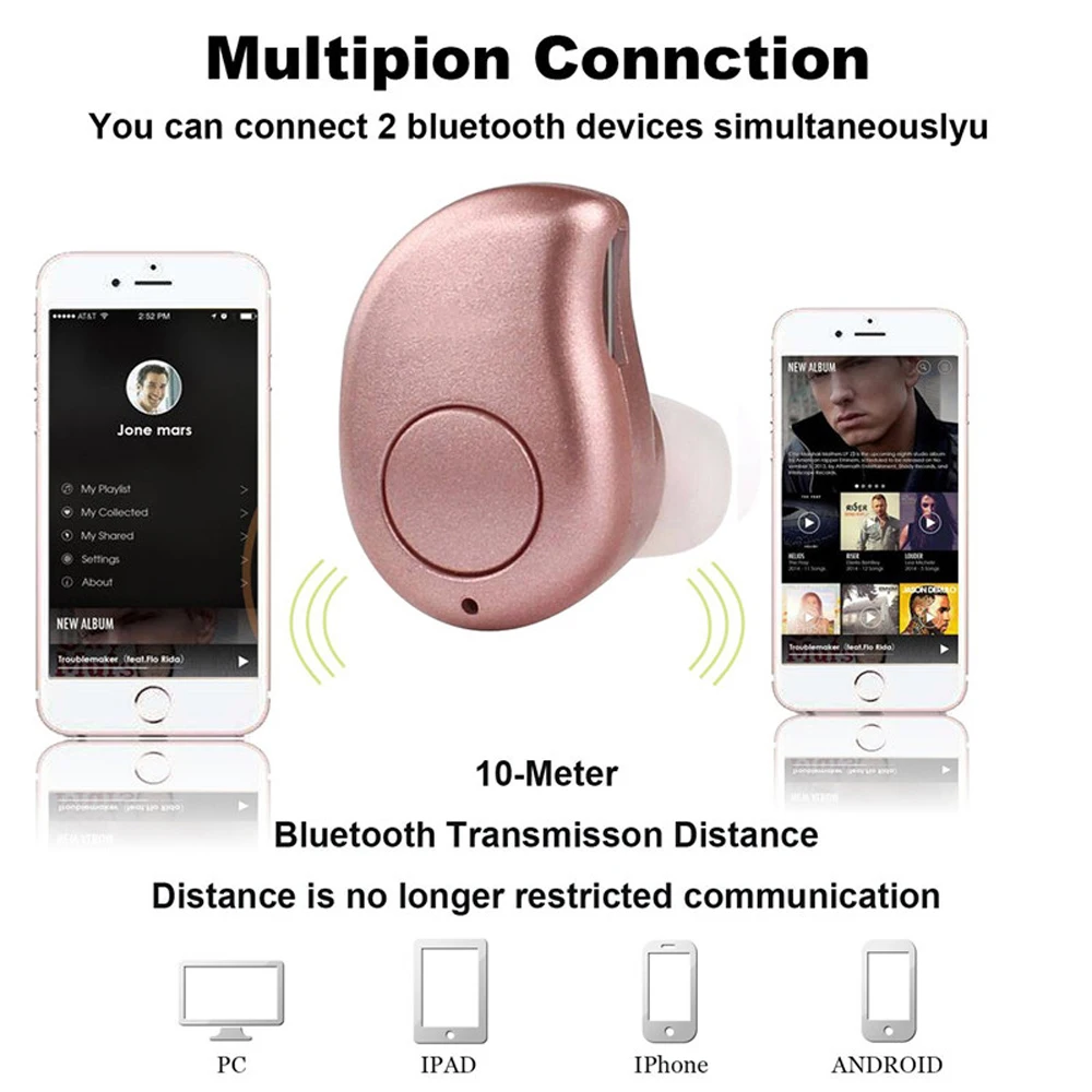 DISOUR Bluetooth наушники мини гарнитура Спортивная музыка беспроводные вкладыши