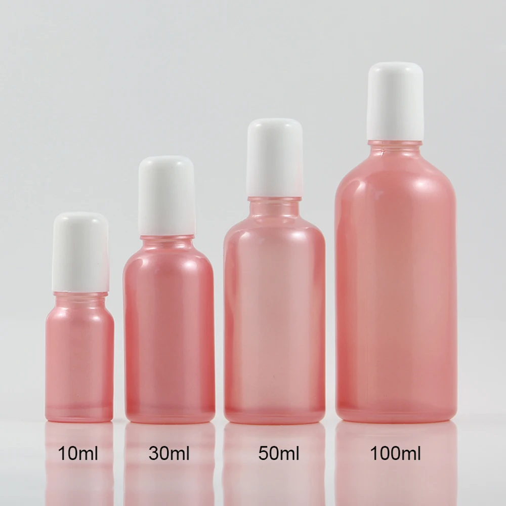 50pcs wholesale 100 ml pink color Glass roll on perfume container , 100ml empty glass perfume roller for essentical oil